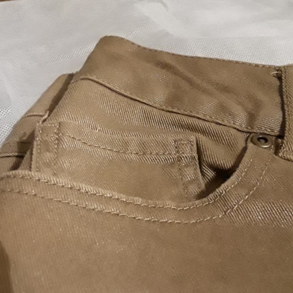 LANE BRYANT SHIMMERY GOLD PANTS - Picture 2 of 8